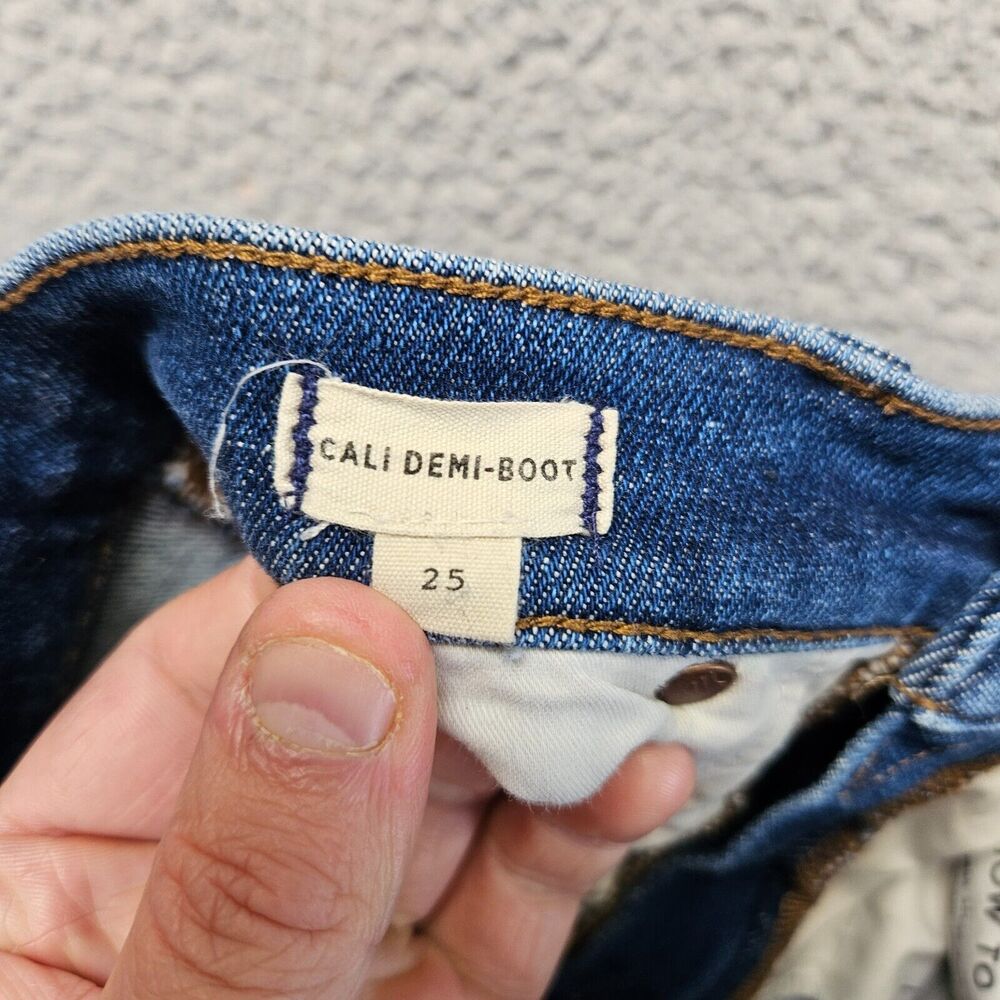 Madewell Jeans Womens Size 25 Blue Denim Cali Demi-Boot Raw Hem - Picture 7 of 11